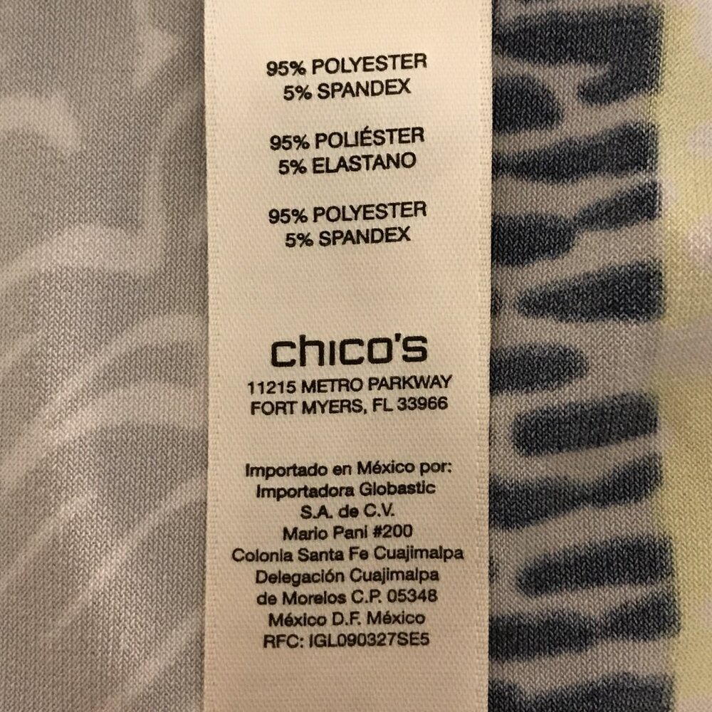 Easy Wear By Chico's Women's 1 Yellow Short Sleeve Dress - Picture 8 of 9